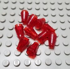 Lote LEGO de 10 peças de cone de tijolos vermelhas translúcidas 1x1 Creator comprar usado  Enviando para Brazil