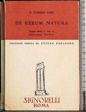 Rerum natura. lucrezio usato  Ariccia