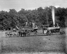 Spectacular... Antique Steam Tractor & Hay Baler..  Vintage Photo Reprint 8x10, used for sale  Canada