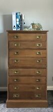 Tall Hardwood Military  Style Campaign Chest of Drawers Storage Office, used for sale  Shipping to South Africa