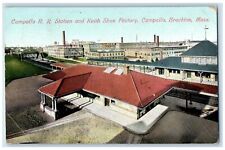 1908 Estación Campello RR Keith fábrica de zapatos Brockton Massachusetts MA postal, usado segunda mano  Embacar hacia Argentina