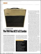 El 1961 Vox AC15 1x12 combo clásico amplificador revisión con especificaciones 2017 impresión de artículo segunda mano  Embacar hacia Argentina