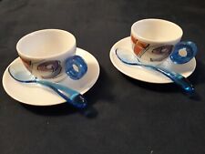 Porcellana Azzurro Mare Fratelli Guzzini Gocce Tazzine Caffe 