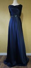 JOHN LEWIS navy cowl satin maxi dress size 16 evening long party wedding blue  for sale  Shipping to South Africa