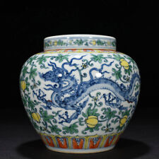 Usado, 6.7" Antiguo Porcelana China Dinastía Ming Chenghua doucai Dragon Fruit Jar Pot segunda mano  Embacar hacia Spain