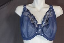 Used, Elomi 8900 Underwired Unlined Blue Plunge Bra J-hook on back USA 38K for sale  Shipping to South Africa