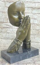 Orando en la mano de Dios Estatua de bronce Estatua sobre escultura de pedestal de mármol segunda mano  Embacar hacia Argentina