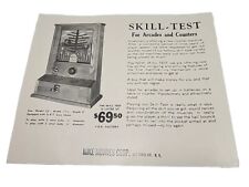 ORG Groetchen Skill-Test Coin Operated Arcade Machine Advertising Flyer RRP 277 for sale  Shipping to South Africa