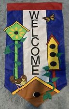 Welcome Birds Butterfly Long Banner Decorative Flag Yard Garden Nylon Sign 45x25, used for sale  Shipping to South Africa