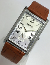 Usado, Relógio de pulso masculino Seiko subsegundo quartzo feito no Japão formato retangular bateria comprar usado  Enviando para Brazil