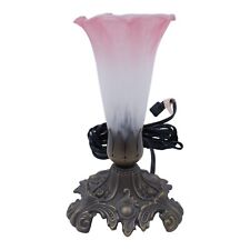 Abajur de mesa rosa lírio tulipa vidro abajur cabeceira luz noturna salpicada comprar usado  Enviando para Brazil
