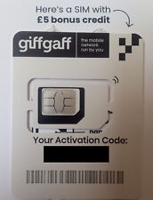 Cartão SIM Giffgaff Giff Gaff Nano Micro Standard 3 em 1 Reino Unido GB GBR £5 CRÉDITO GRÁTIS comprar usado  Enviando para Brazil