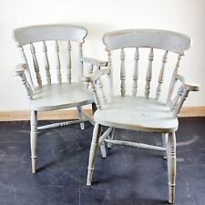 Pair of Shabby Chic Farmhouse Pine Chairs for sale  Shipping to South Africa
