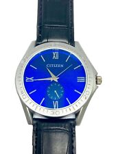 Relógio de pulso masculino Citizen pulseira de couro quartzo mostrador azul | Relógios elegantes comprar usado  Enviando para Brazil