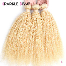Curly Hair Weaves 613 Blonde Human 1/3/4 Brazilian Remy Hair Extension  Bundles for sale  Shipping to South Africa