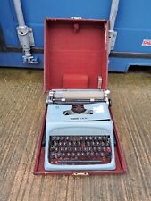 Used, Vintage Olivetti Studio 44 Typewriter Blue/Grey Colour Red Carrying Case  for sale  Shipping to South Africa