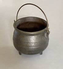 Antique Black Cast Iron Cauldron 3 Leg Vintage OLD Primitive Cauldron Handle Pot for sale  Shipping to South Africa