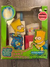 Cepillo de dientes Bart Simpson 1990 a batería con soporte temporizador usado segunda mano  Embacar hacia Argentina