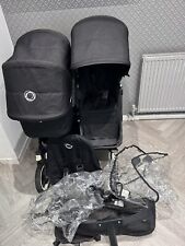 Bugaboo Donkey Duo Pushchair Pram Double Buggy Two Toddler Seats ALL BLACK for sale  Shipping to South Africa