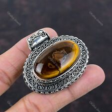 Birthday Gift For Her Natural Marra Mamba Tiger Eye Pendant Vintage 925 Silver for sale  Shipping to South Africa