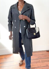 Cresta 1970s Crimplene Dress Coat - Black Pinstripe - XL / XXL - Fit UK 16 / 18 for sale  Shipping to South Africa