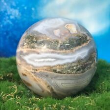 250G bola de cuarzo de jaspe natural del océano esfera de cristal espécimen mineral curación segunda mano  Embacar hacia Argentina