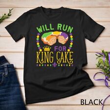 Camiseta unissex Mardi Gras Running Will Run for King Cake Funny Runner, usado comprar usado  Enviando para Brazil