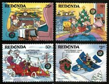 Redonda 1986 - Disney, Navidad, Viento en los sauces - Juego de 4 V - Estampillada sin montar o nunca montada segunda mano  Embacar hacia Argentina