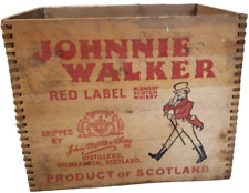 Caja de Whisky Johnnie Walker Caja Etiqueta Roja Whisky Caja de Madera Porro 1958 De Colección Raro segunda mano  Embacar hacia Argentina