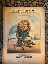 Usado, 1885, The British Lion, Henry Walker. Canción patriótica *Arte de la portada del león británico* segunda mano  Embacar hacia Argentina