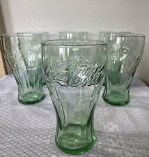 Coca Cola Green Soda Fountain Style Glasses 20oz (Set Of 6) Excellent Condition  for sale  Shipping to South Africa