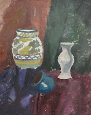 Usado, Pintura a óleo expressionista vintage natureza morta com vasos comprar usado  Enviando para Brazil