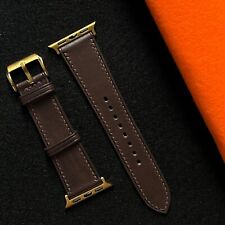 Pulseira de relógio de couro marrom escuro Barenia / pulseira de Apple Watch tamanho de 16mm a 26mm comprar usado  Enviando para Brazil
