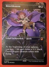 MTG Wilds of Eldraine: BITTERBLOSSOM: TRIBAL ENCHANTMENT:FAERIE ,Borderless, NM for sale  Shipping to South Africa