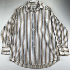 Camisa masculina listrada manga longa com botão e pressão permanente Marlboro vintage 15 1/2 comprar usado  Enviando para Brazil