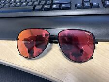 Óculos de sol Quay Australia High Key Mini 126 aviador preto/rosa/vermelho, usado comprar usado  Enviando para Brazil
