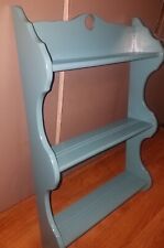 NICE Large TEAL BLUE Wooden 3-Tier Wall Hung Display Shelf!, used for sale  Urbandale