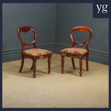 Antique English Victorian Pair of Mahogany Balloon Back Dining Chairs (c. 1860) for sale  Shipping to South Africa