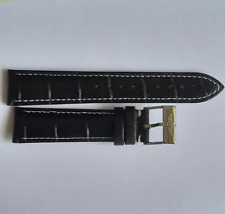 Fivela de relógio 20-18 Breitling 20mm pulseira de couro genuíno preto comprar usado  Enviando para Brazil