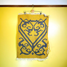 Tapete de lã cinza amarelo capacho dispersão 37" 25" vintage coração celta abstrato geométrico comprar usado  Enviando para Brazil