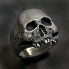 Cool Mens Gold Silver Skull Ring Hip Hop Ring Punk Biker Jewelry Gothic Size7-13, used for sale  Shipping to South Africa