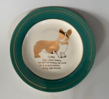 Prato de canape Anthropologie Home Dog Quincy Corgi azul-petróleo e branco comprar usado  Enviando para Brazil