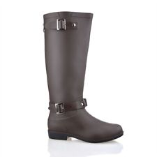 Womens Boots Knee Wellington Welly Rain Rubber Shoes Size UK6-EU39 Brown Gumboot for sale  Shipping to South Africa