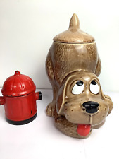 Usado, Vintage McCoy #0272 Brown Thinking Puppy Hound Dog Cookie Jar and Hydrant 10" comprar usado  Enviando para Brazil