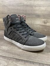 Supra Muska 001 Sneakers Gray Skytop Canvas High Top Skate Shoes Mens Size 10 for sale  Shipping to South Africa