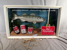 Placa de bar antiga antiga Milwaukee Beer 3D com latas e garrafas de peixe testada e funciona comprar usado  Enviando para Brazil