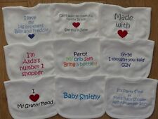 Personalised baby bib for sale  HEBBURN