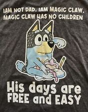 Camiseta azul Magic Claw Has No Children His Days Are Free And Easy, cinza, grande comprar usado  Enviando para Brazil