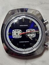 Reloj de pulsera vintage Wakmann manual de viento cronógrafo azul reparado, usado segunda mano  Embacar hacia Argentina