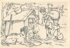 CPA Illustrateur Poulbot - Les enfants devant la niche chien  d'occasion  Rioz